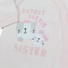 M15938: Baby "Cutest Little Sister" Cotton Sleepsuit (Newborn)